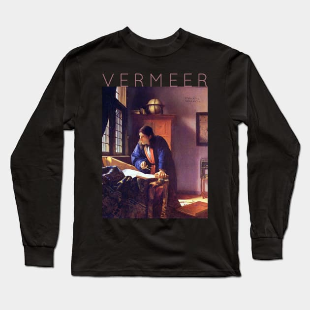 Johannes Vermeer - The Geographer Long Sleeve T-Shirt by TwistedCity